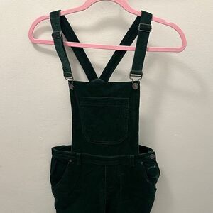 Modcloth Dark Green Corduroy Jumpsuit